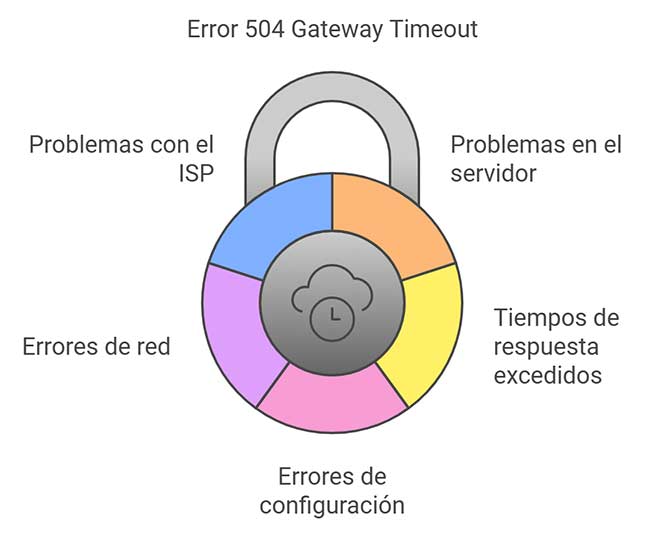 causas comunes error 504