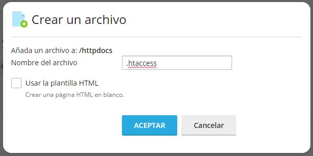 ejemplo crear archivo htaccess