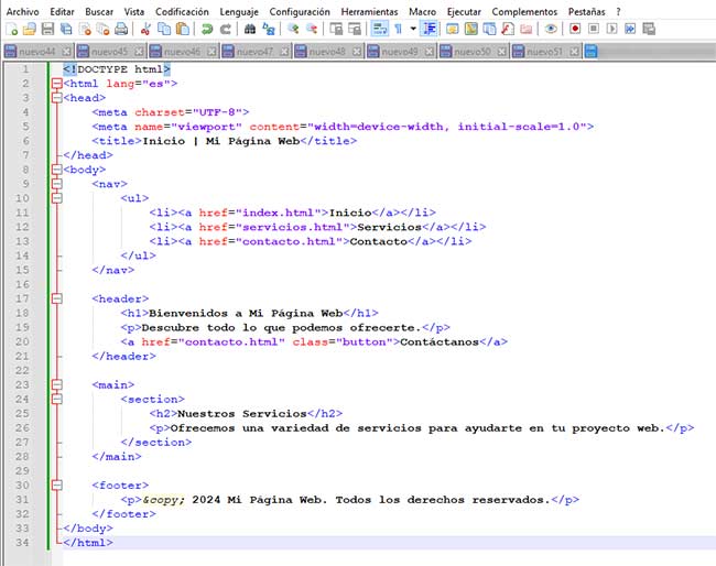 ejemplo edito texto html 