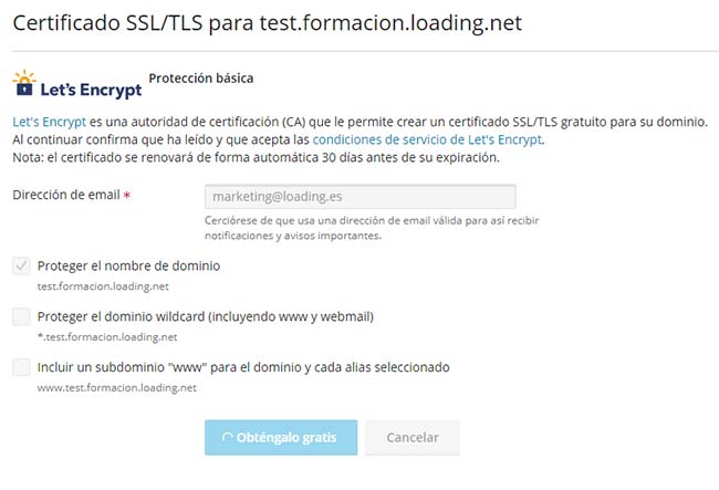  emitir certificado subdominio