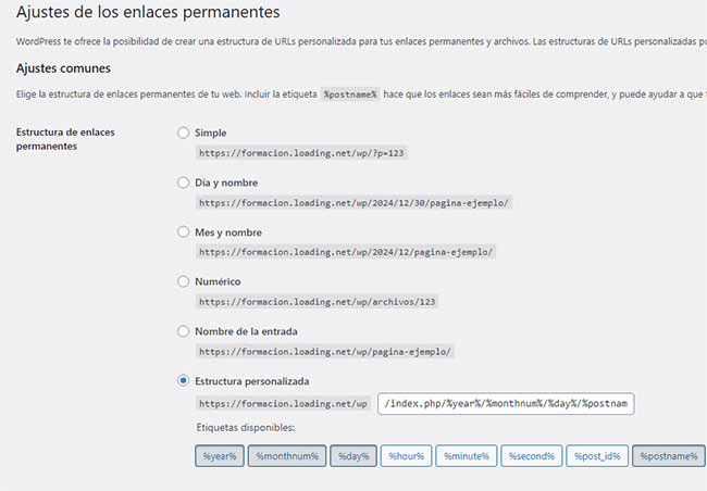 enlaces permanentes wordpress migracion wix 