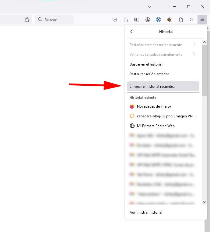 firefox borrar cache