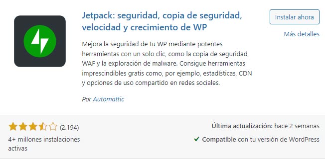 jetpack seguridad plugin