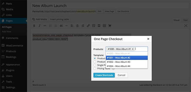 WooCommerce One Page Checkout